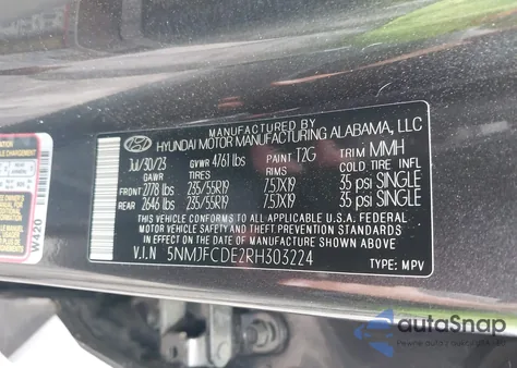 2024 Hyundai Tucson Sel from USA, damaged, VIN 5NMJFCDE2RH303224